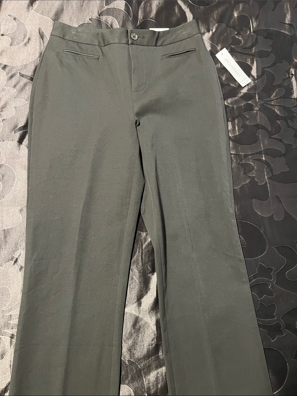 NWT Coldwater Creek Dk Gray Classic Fit Cotton Stretch Women’s Trousers Pants 6
